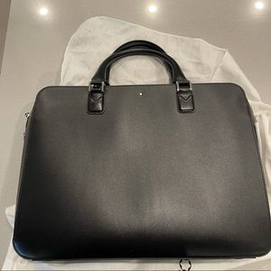 Montblanc briefcase, black Leather -Meisterstuck
